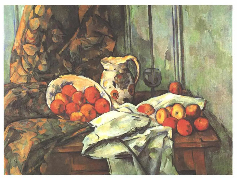 Omenat ja kannu pöydällä - Paul Cézanne