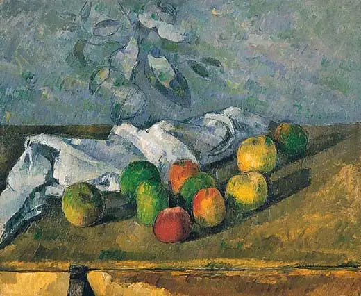 Omenat ja lautasliina - Paul Cézanne
