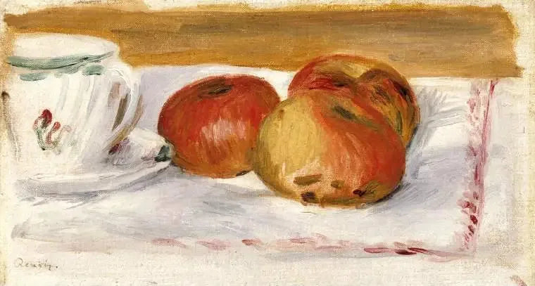 Omenat ja teekuppi - Pierre-Auguste Renoir