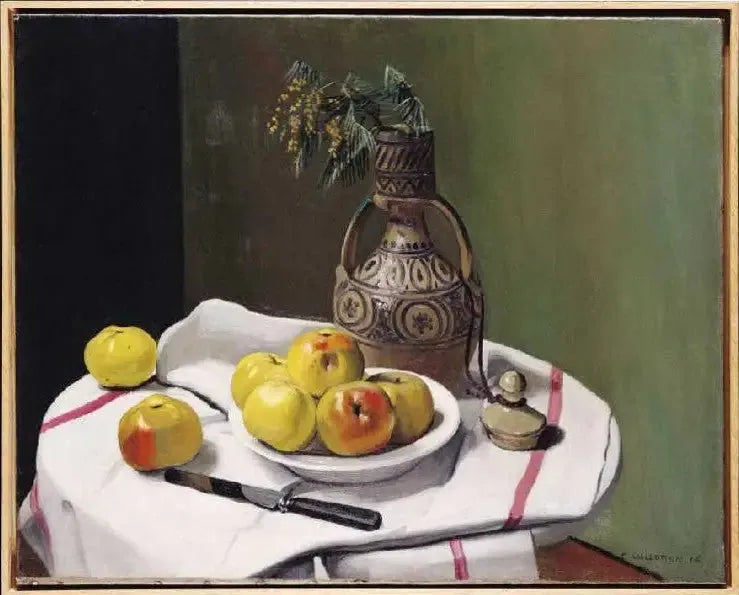 Omenat ja marokkolainen maljakko - Félix Vallotton