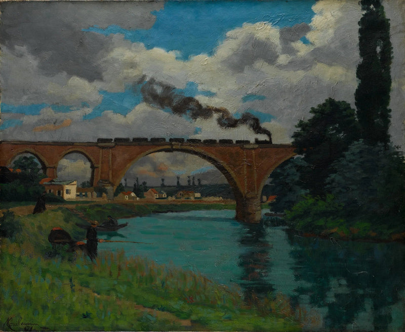 Rautatie silta Marne-joella Joinville - Armand Guillaumin
