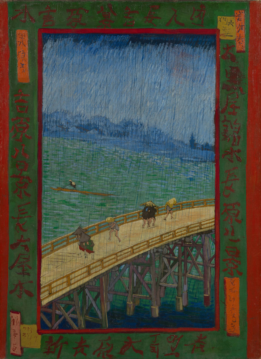 Silta sateessa, Hiroshigen mukaan - Vincent van Gogh