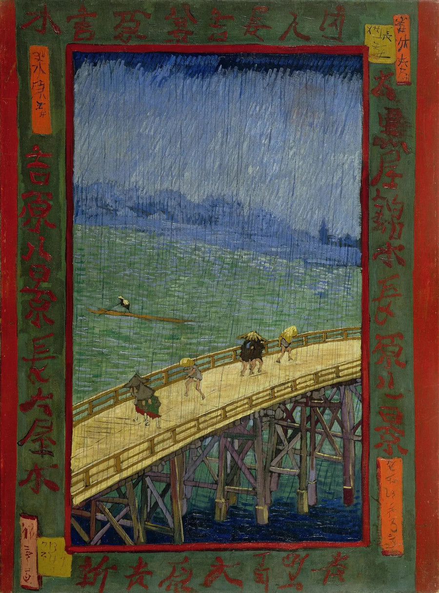 Silta sateessa, Hiroshigen mukaan - Vincent van Gogh