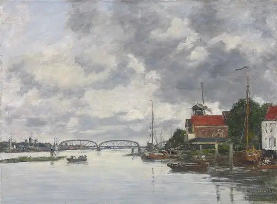 Silta Maasilla lähellä Dordrechtia - Eugène Boudin