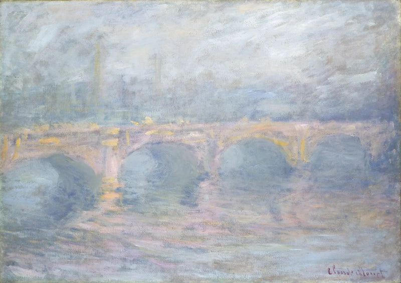 Waterloon silta, vaaleanpunainen tehoste W1583 - Claude Monet
