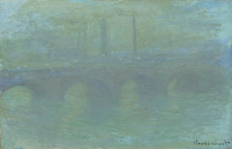 Waterloo Bridge, Lontoo, hämärässä W1564 - Claude Monet