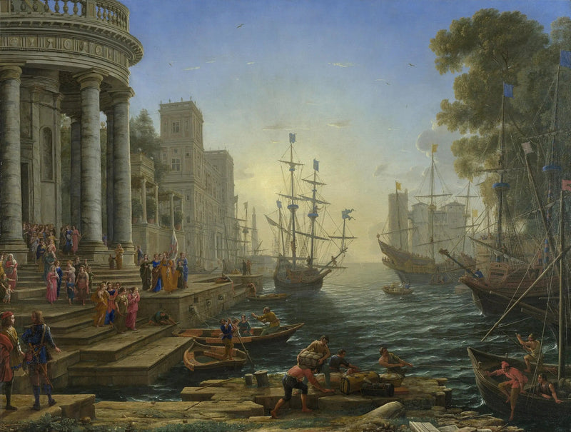 Portti Sainte Ursulen laivaanlaskuun - Claude Lorrain