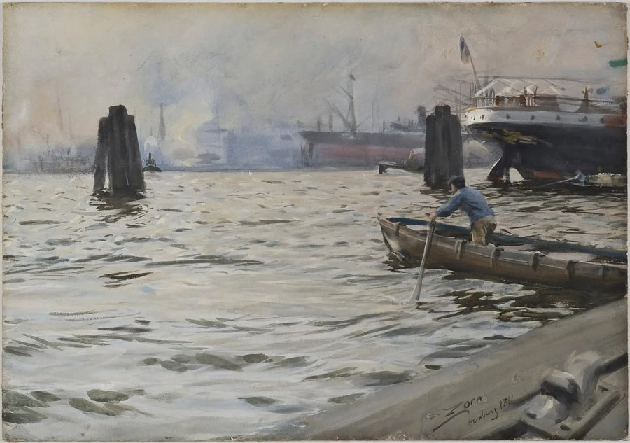 Hampurin satama - Anders Zorn