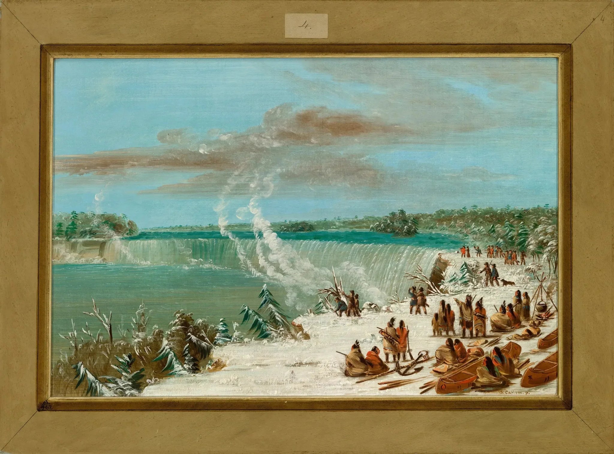 Portage autour des chutes du Niagara à Table Rock - George Catlin image 1 reproduction artisanale de tableau