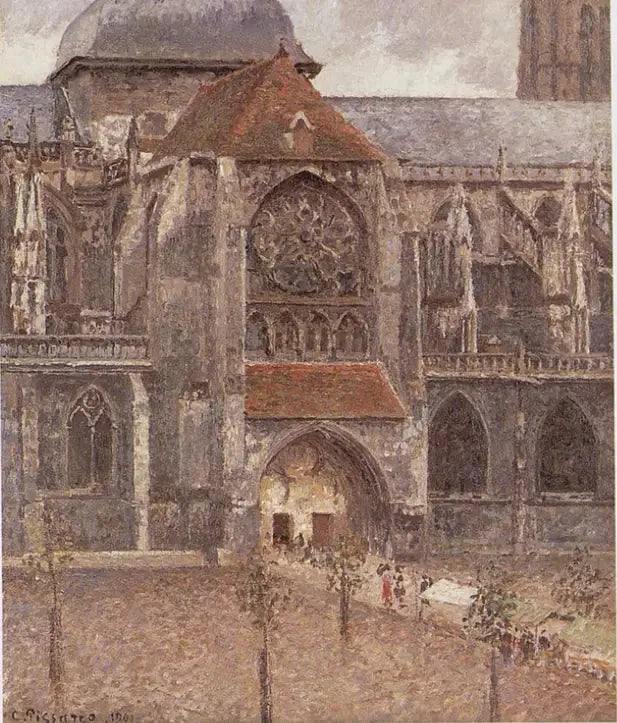 Pyhän Jaakobin kirkon portti Dieppessä - Camille Pissarro