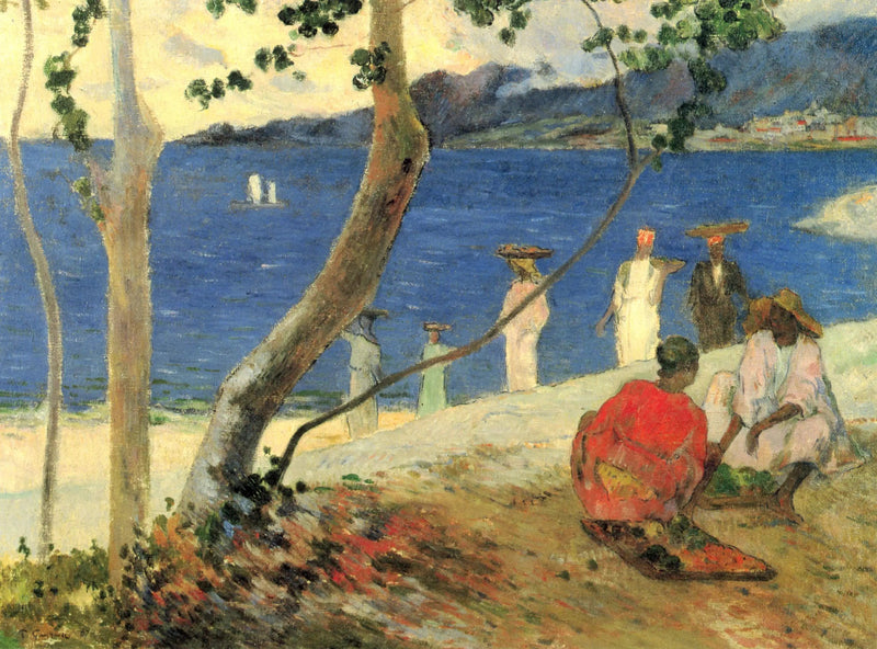 Hedelmien kantajat Turinin kahvalla, tai Rannikkokatu II - Paul Gauguin