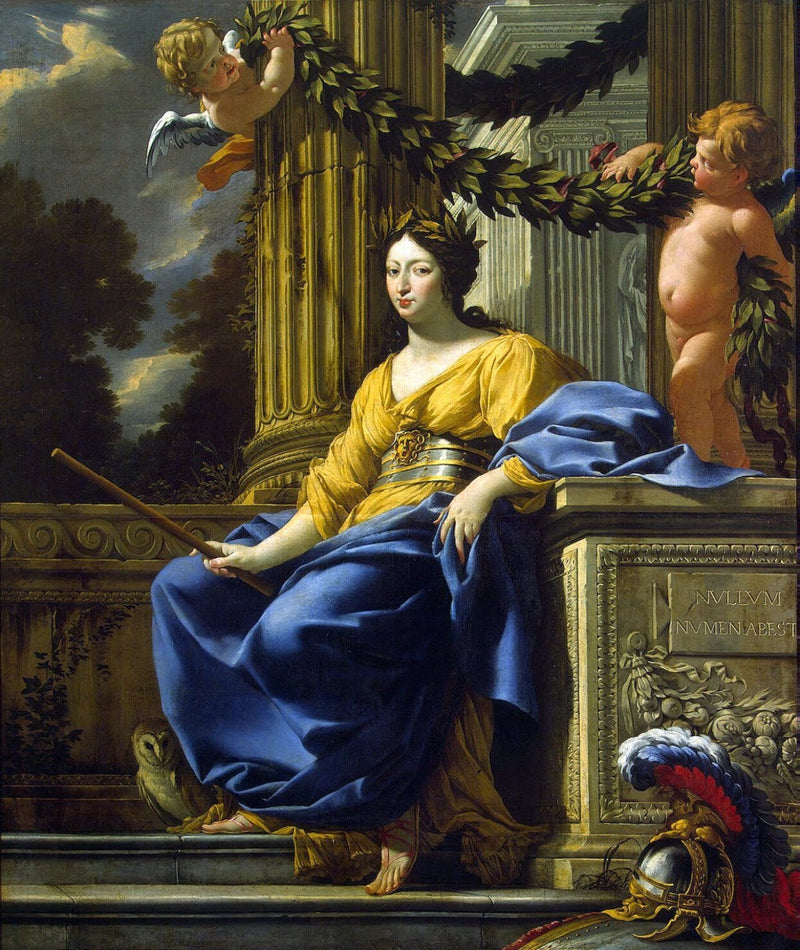 Alluoraalinen muotokuva Anne of Autricheesta Minervana - Simon Vouet