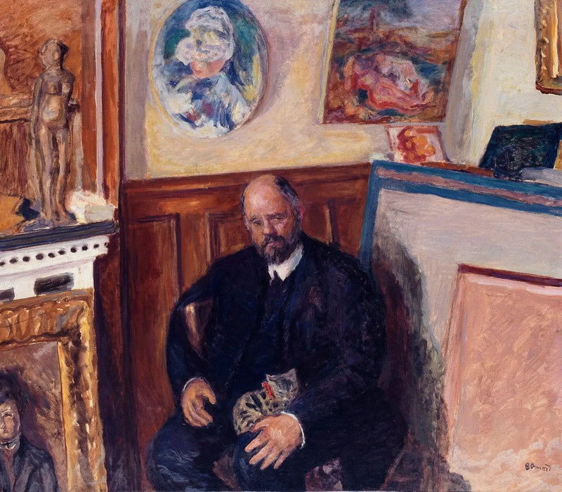 Ambroise Vollardin muotokuva kissan kanssa - Pierre Bonnard