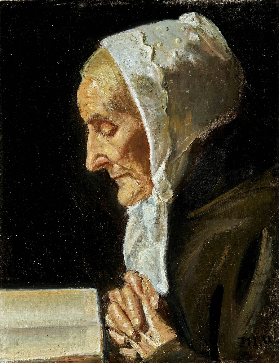Muotokuva Ane Hedvig Br��ndumista lukemassa Raamattua. -Michael Peter Ancher