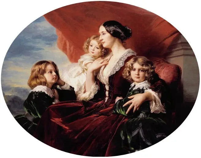Eliza Krasińskan muotokuva hänen lastensa kanssa. - Franz Xaver Winterhalter