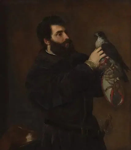 Miehen muotokuva haukan kanssa - Titian