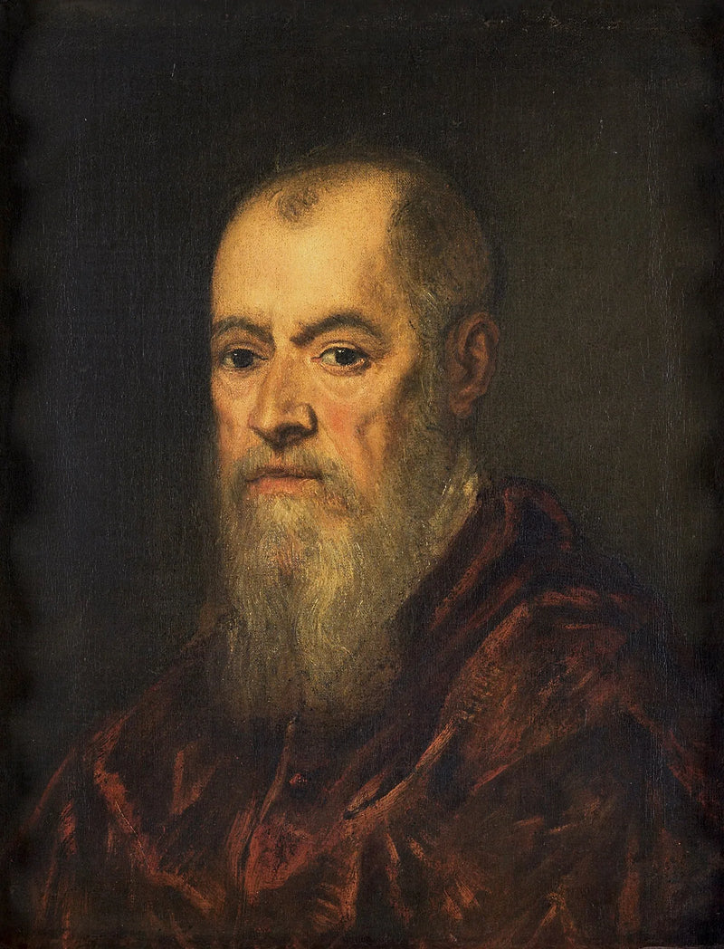 Miehen muotokuva punaisessa takissa - Jacopo Tintoretto