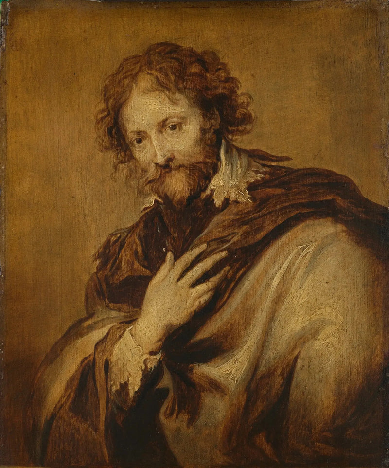 Miehen muotokuva, tunnistettu Pierre Paul Rubensiksi (1577-1640). Maalari ja diplomaatti. - Antoine van Dyck
