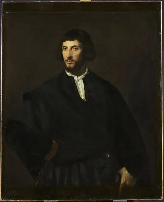 Miehen muotokuva, käsi vyöllä - Titian