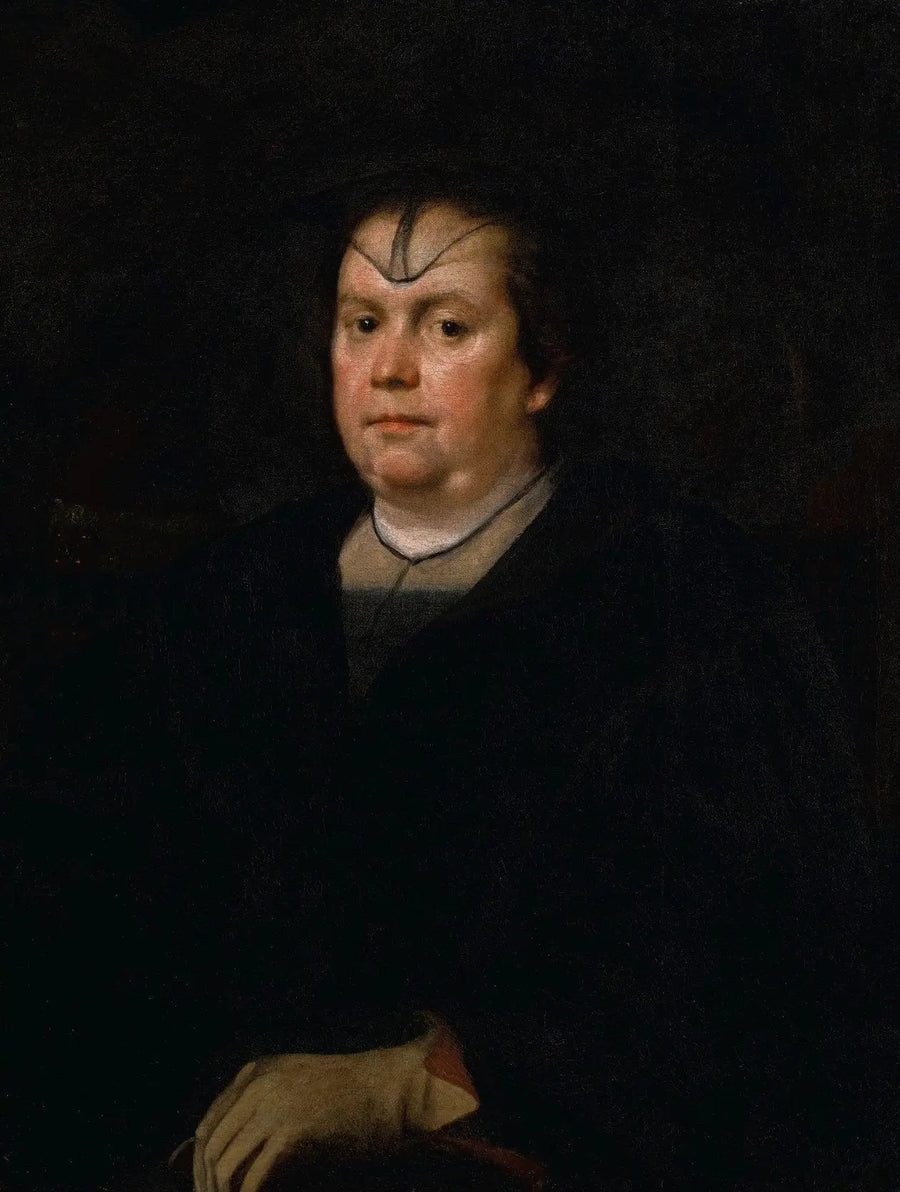 Olimpia Maidalchini Pamphilj (1591-1657) - muotokuva, puolipitkä, pukeutunut mustaan - Diego Velázquez