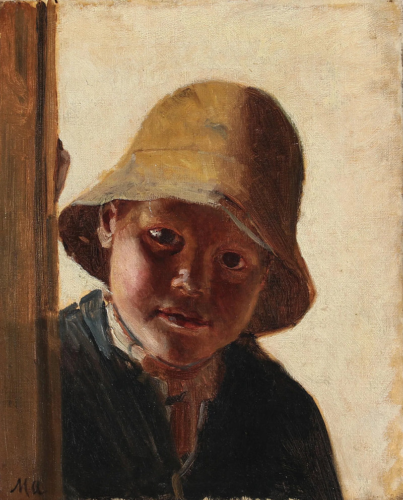 Muotokuva pojasta katsomassa ulos ikkunasta. - Michael Peter Ancher