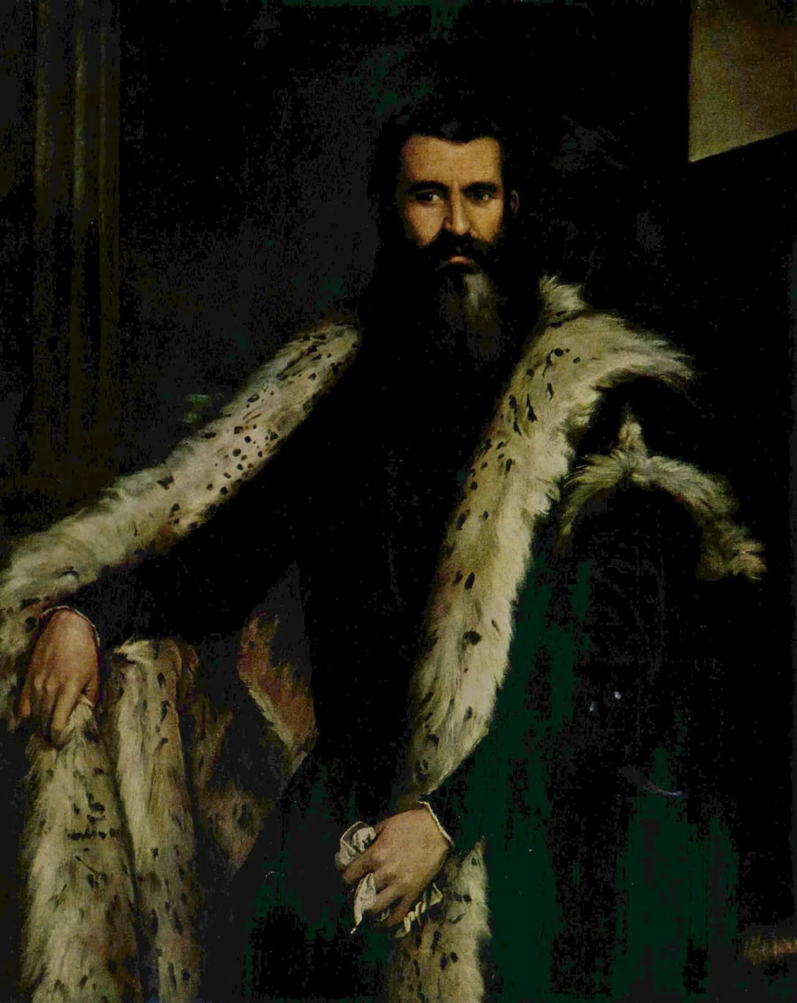 Henkilökuva herrasmiehestä turkissa - Paul Véronèse