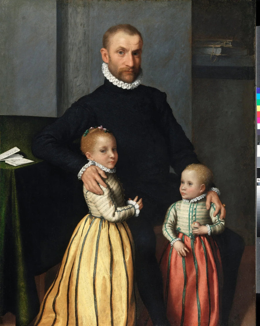 Aatelismiehen ja hänen kahden lapsensa muotokuva - Giovanni Battista Moroni