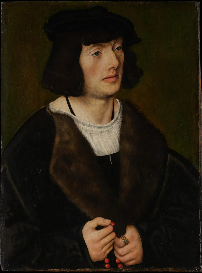 Miehen muotokuva rukoilevalla rukousnauhalla - Lucas Cranach vanhempi