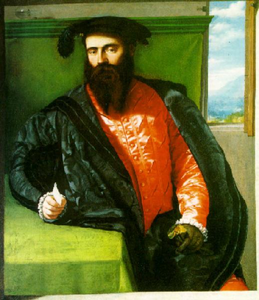 Miehen muotokuva kirjeen kanssa - Alessandro Bonvicino