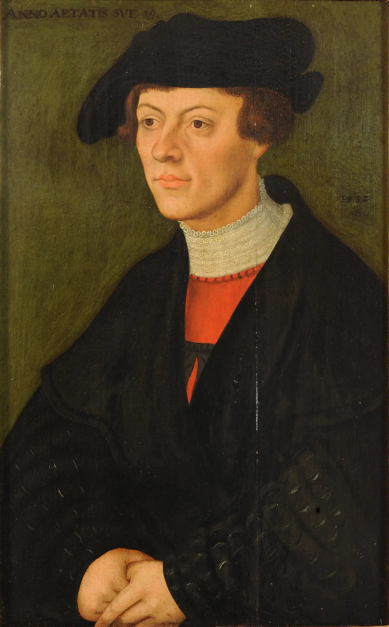 19-vuotiaan miehen muotokuva - Lucas Cranach vanhempi