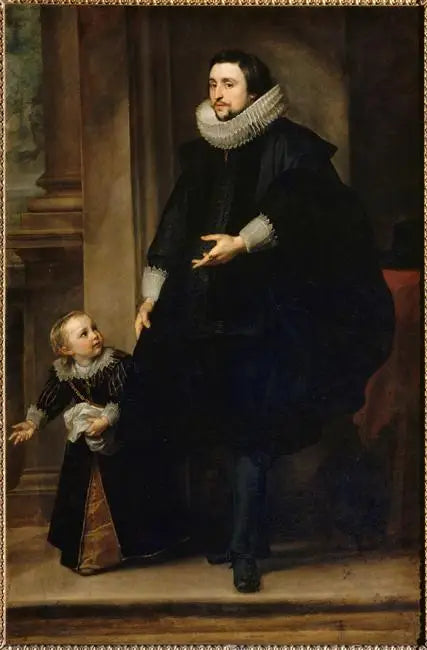 Laadukkaan miehen muotokuva hänen poikansa kanssa - Antoine van Dyck