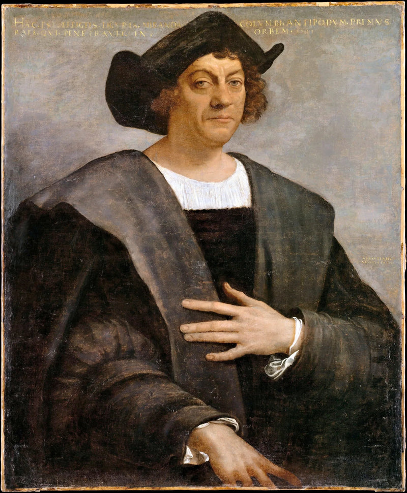 Miehen muotokuva, nimeltään Kristoffer Kolumbus (s. noin 1446, kuollut 1506) - Sebastiano del Piombo