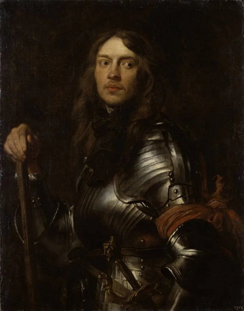 Miehen muotokuva haarniskassa punaisella huivilla - Antoine van Dyck