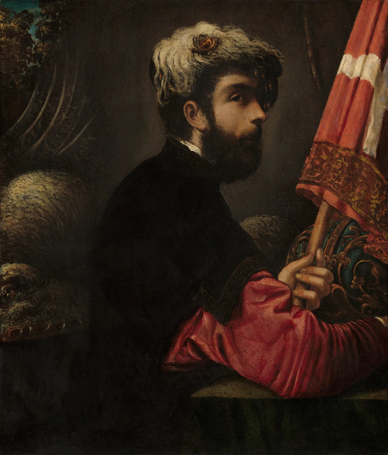 Muotokuva miehestä Pyhän Yrjänän kanssa - Jacopo Tintoretto