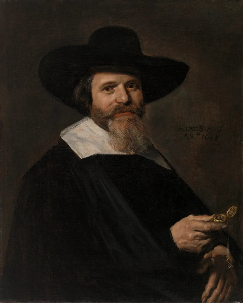Tuntemattoman miehen muotokuva kello kädessä - Frans Hals