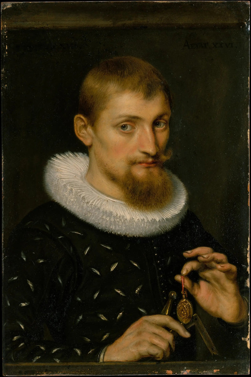 Miehen muotokuva, ehkä arkkitehti tai maantieteilijä - Peter Paul Rubens