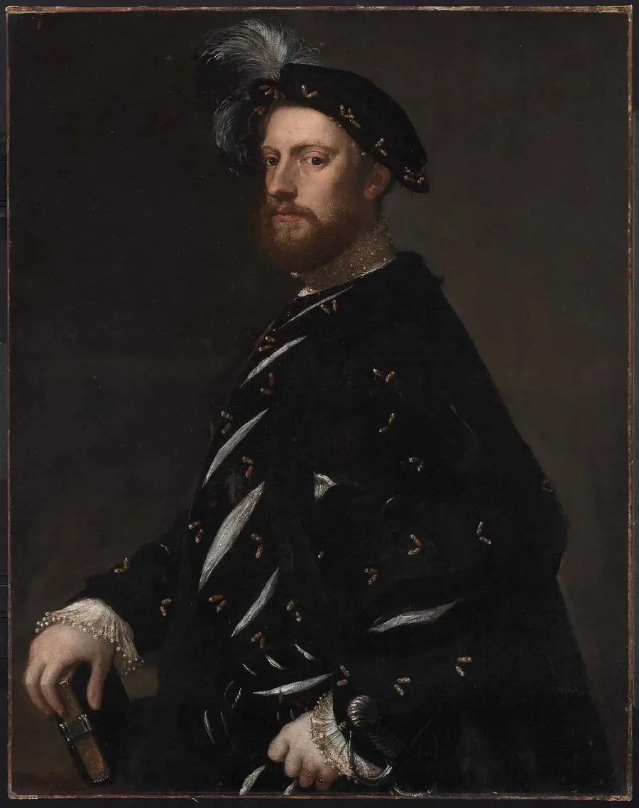 Miehen muotokuva, joka pitää kirjaa - Titian