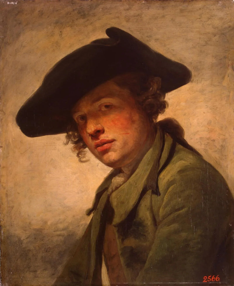 Nuoren miehen muotokuva hatun kanssa - Jean-Baptiste Greuze