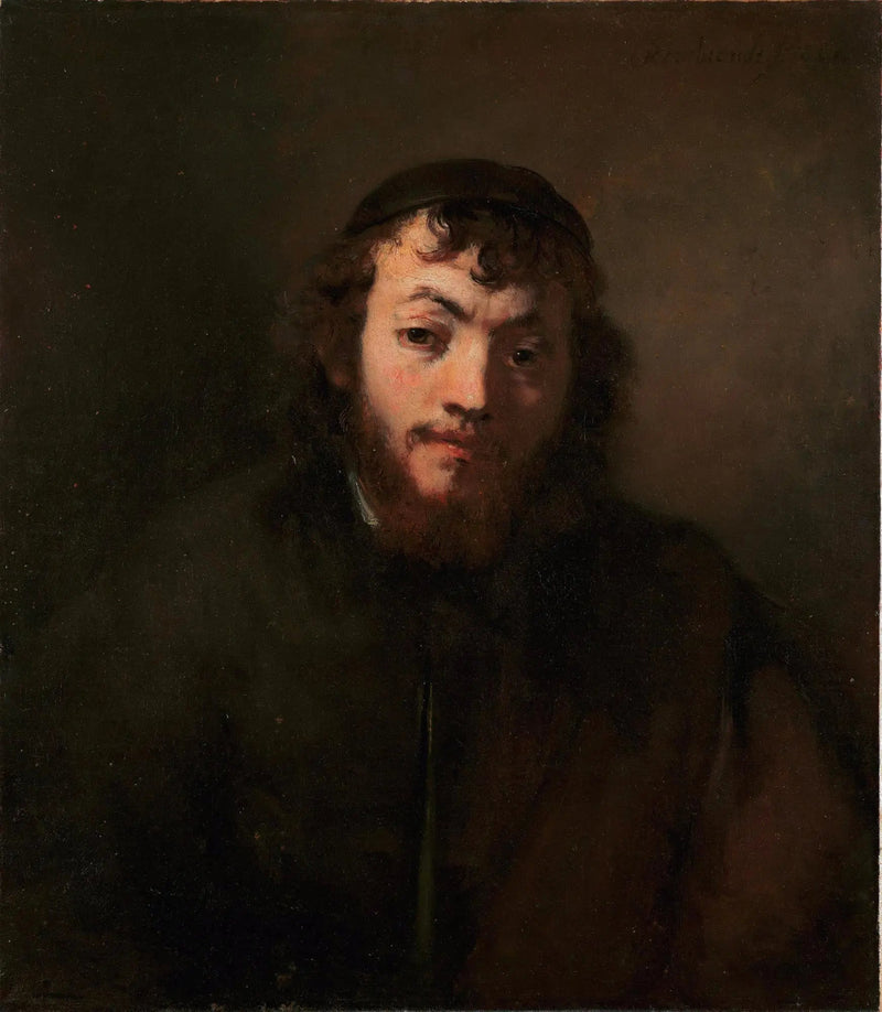 Nuoren miehen muotokuva, jossa on parta ja myssy - Rembrandt