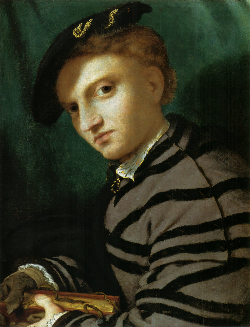 Nuoren miehen muotokuva kirjan kanssa - Lorenzo Lotto