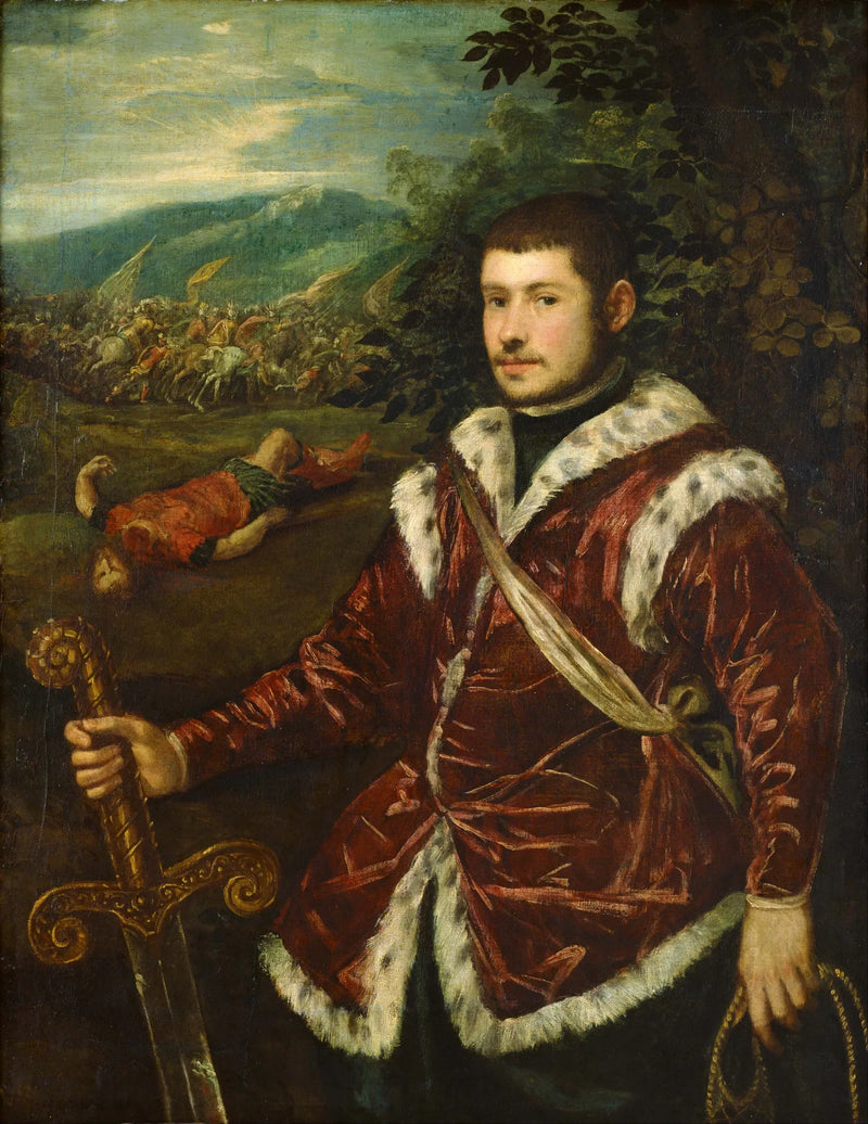 Nuoren miehen muotokuva Davidsina - Jacopo Tintoretto