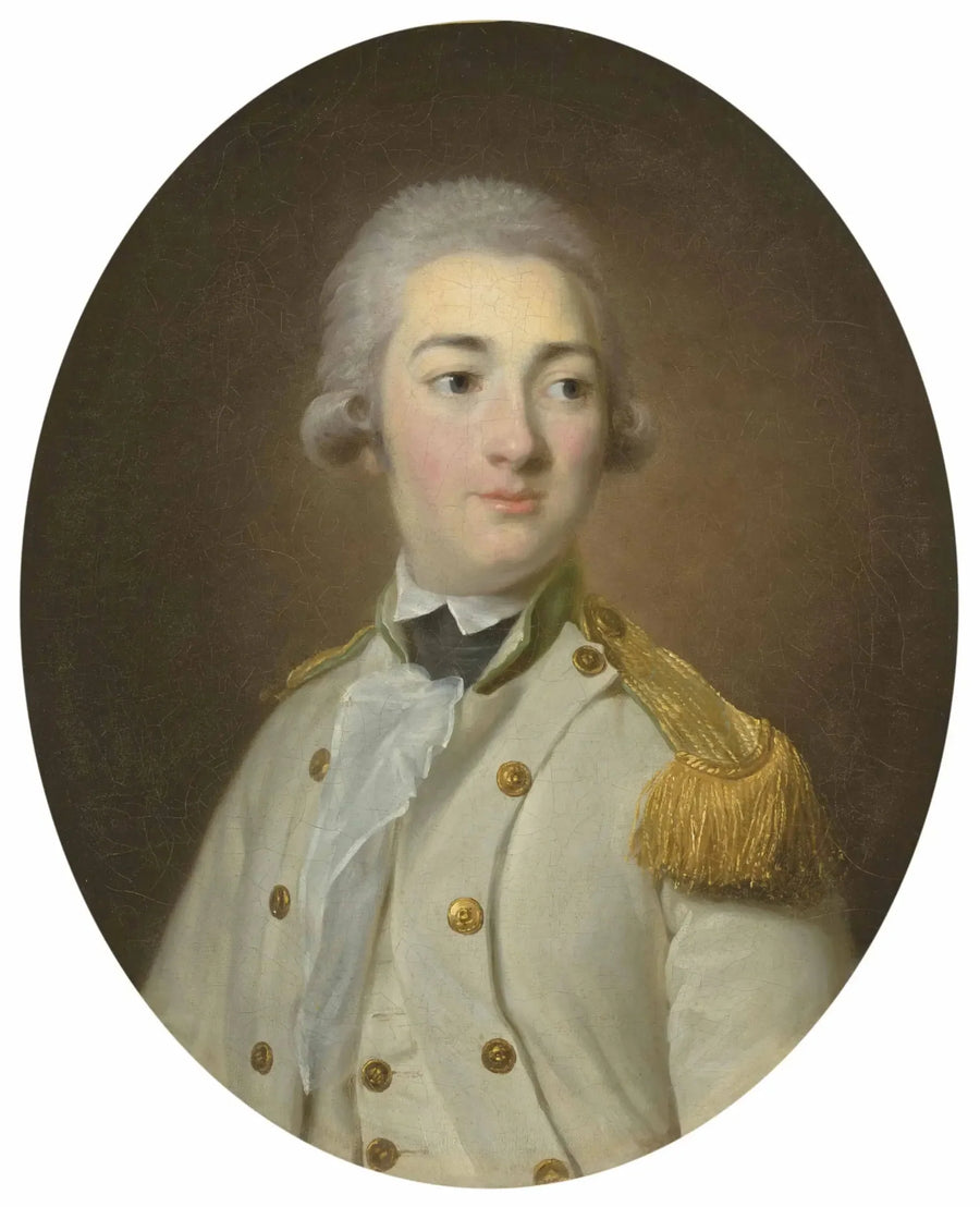 Ranskalaisen kuninkaallisen jalkaväen aliluutnantin muotokuva päänäytöllä - Élisabeth Vigée Le Brun