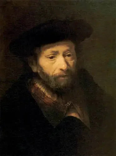 Vanhan partaisen miehen muotokuva, käsi takissa - Rembrandt