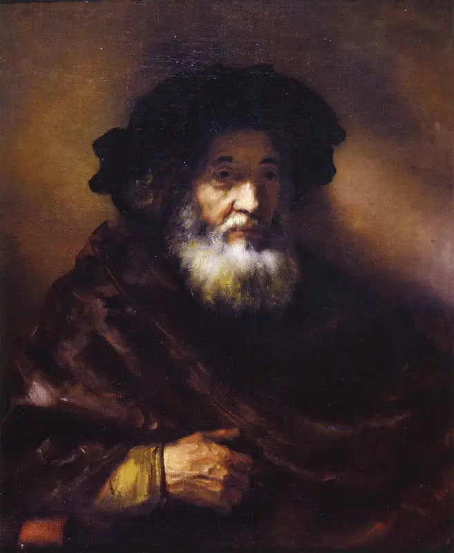 Vanhan miehen muotokuva viitassa - Rembrandt