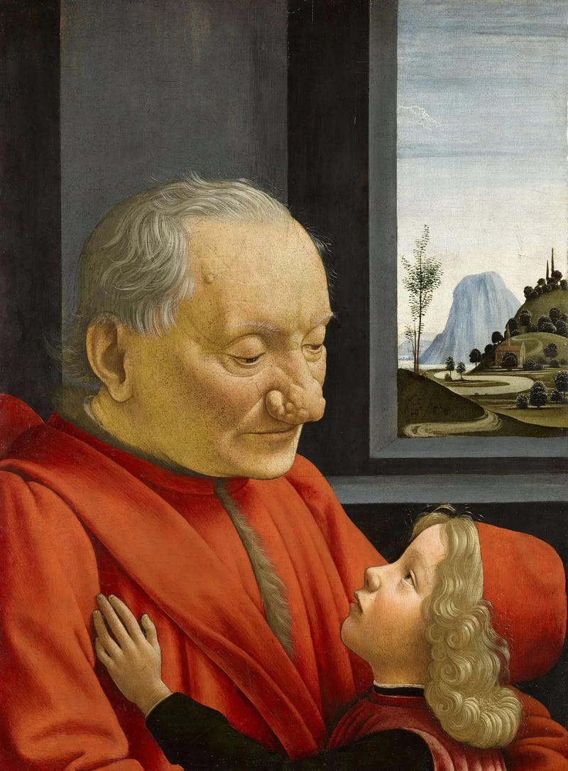 Vanhan miehen ja nuoren pojan muotokuva - Domenico Ghirlandaio
