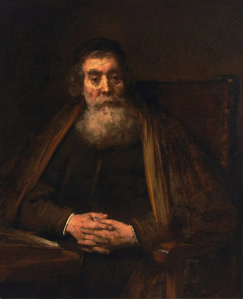 Vanhan miehen muotokuva (ilmeisesti opettaja Jan Amos Komensky, tunnetaan nimellä Comenius) - Rembrandt