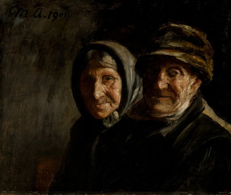 Vanhan pariskunnan muotokuva - Michael Peter Ancher