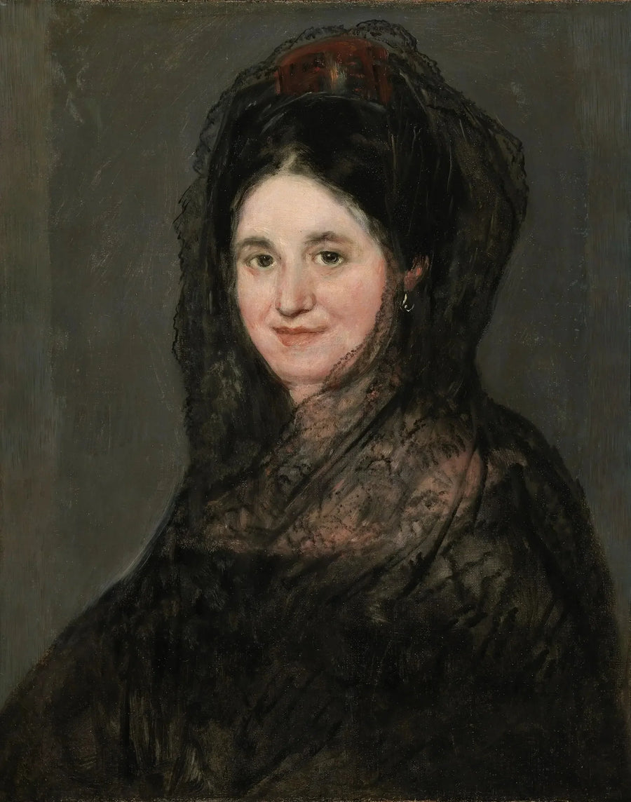 Mustahattupäisen naisen muotokuva - Francisco de Goya