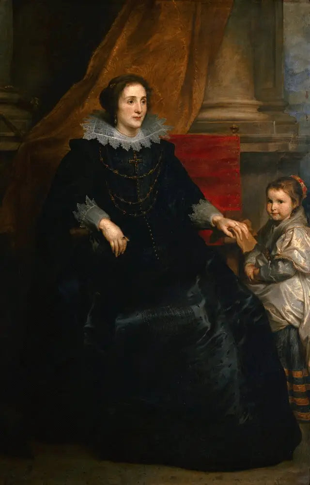 Laadukkaan naisen ja hänen tyttärensä muotokuva - Antoine van Dyck
