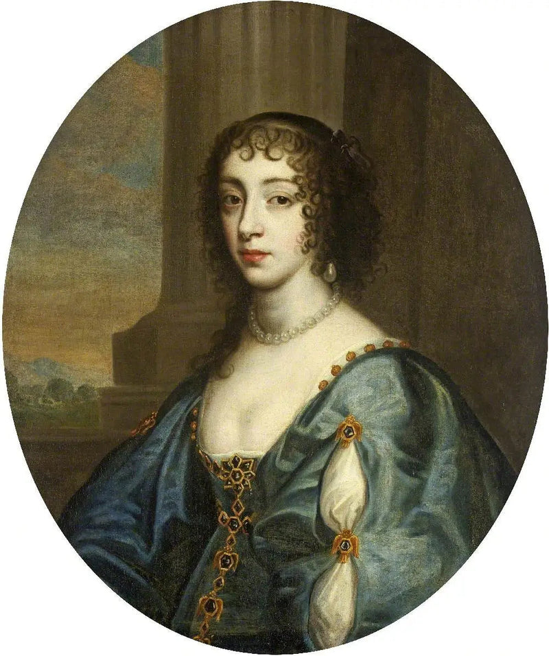 Sininen naishahmon muotokuva, Henriette-Marie kuningattaren mukaan - Antoine van Dyck